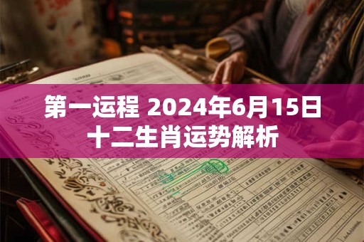 第一运程 2024年6月15日十二生肖运势解析