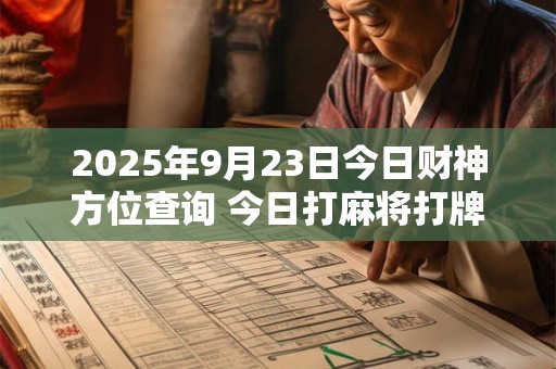 2025年9月23日今日财神方位查询 今日打麻将打牌财神方位！