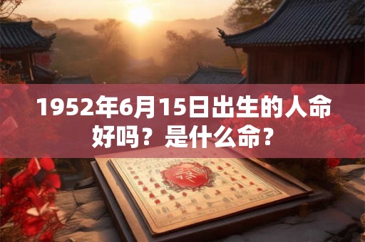 1952年6月15日出生的人命好吗？是什么命？