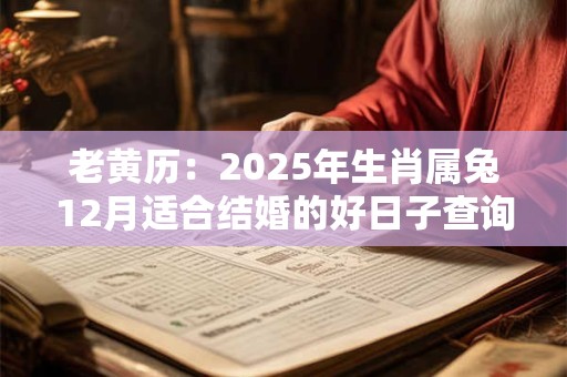 老黄历：2025年生肖属兔12月适合结婚的好日子查询