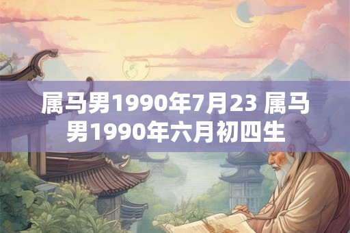 属马男1990年7月23 属马男1990年六月初四生