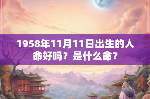 1958年11月11日出生的人命好吗？是什么命？