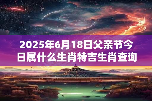 2025年6月18日父亲节今日属什么生肖特吉生肖查询