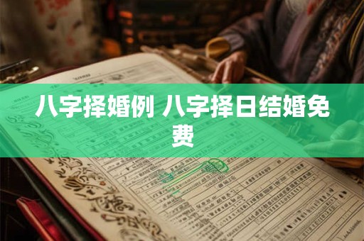 八字择婚例 八字择日结婚免费