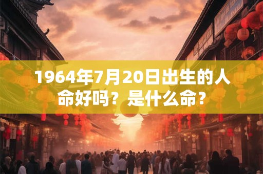 1964年7月20日出生的人命好吗？是什么命？