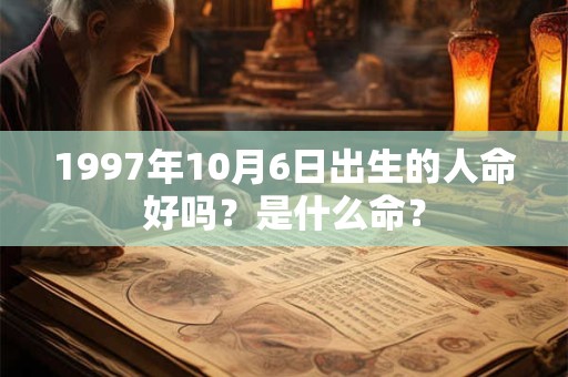 详细阅读:1997年10月6日出生的人命好吗?是什么命? 1997年10月6日出生的人命好吗?是什么命?