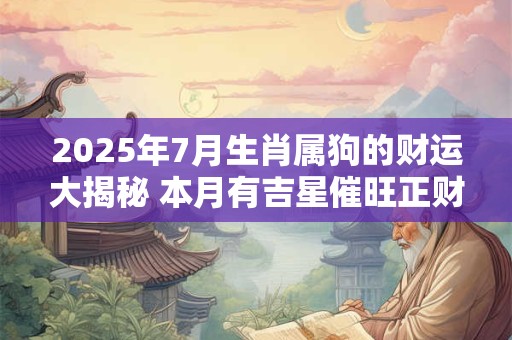 2025年7月生肖属狗的财运大揭秘 本月有吉星催旺正财运