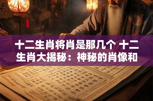 十二生肖将肖是那几个 十二生肖大揭秘：神秘的肖像和故事！