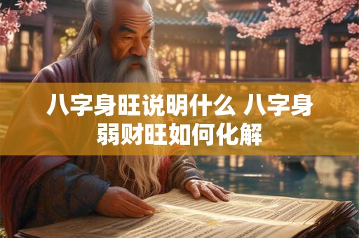 八字身旺说明什么 八字身弱财旺如何化解