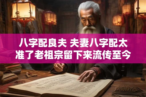 八字配良夫 夫妻八字配太准了老祖宗留下来流传至今