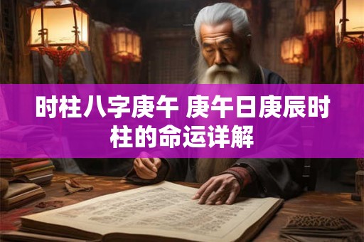 时柱八字庚午 庚午日庚辰时柱的命运详解
