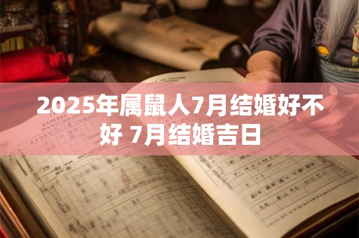 2025年属鼠人7月结婚好不好 7月结婚吉日