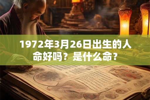 1972年3月26日出生的人命好吗？是什么命？