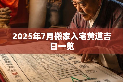 2025年7月搬家入宅黄道吉日一览 2025年7月搬家入宅黄道吉日一览