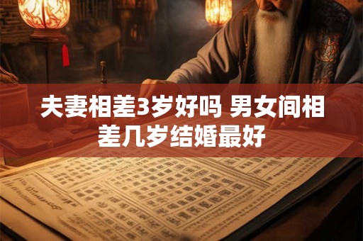 夫妻相差3岁好吗 男女间相差几岁结婚最好