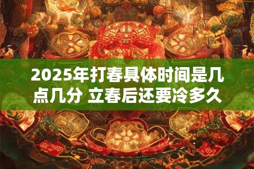 2025年打春具体时间是几点几分 立春后还要冷多久