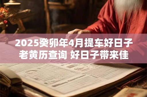 2025癸卯年4月提车好日子老黄历查询 好日子带来佳运