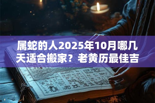 属蛇的人2025年10月哪几天适合搬家？老黄历最佳吉日吉时