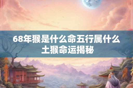 68年猴是什么命五行属什么 土猴命运揭秘