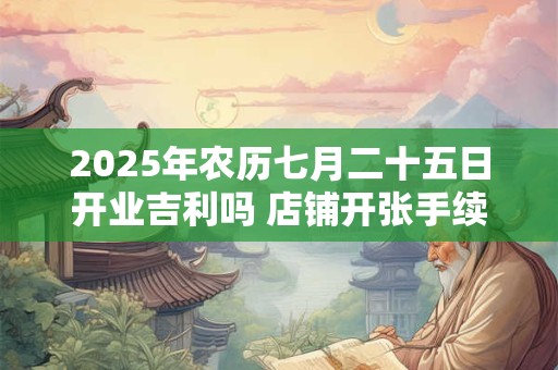 2025年农历七月二十五日开业吉利吗 店铺开张手续