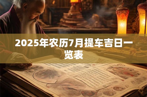 2025年农历7月提车吉日一览表