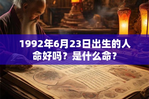 1992年6月23日出生的人命好吗？是什么命？
