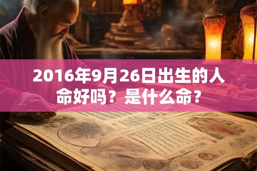 2016年9月26日出生的人命好吗？是什么命？