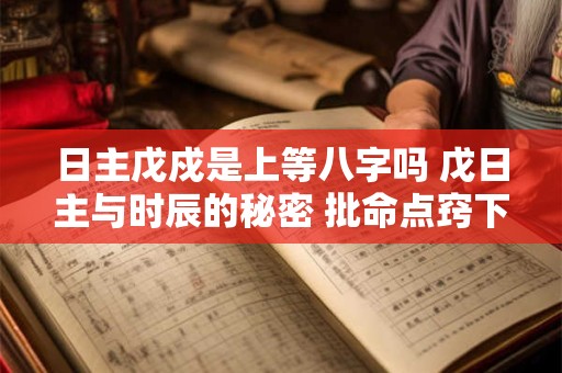 日主戊戍是上等八字吗 戊日主与时辰的秘密 批命点窍下