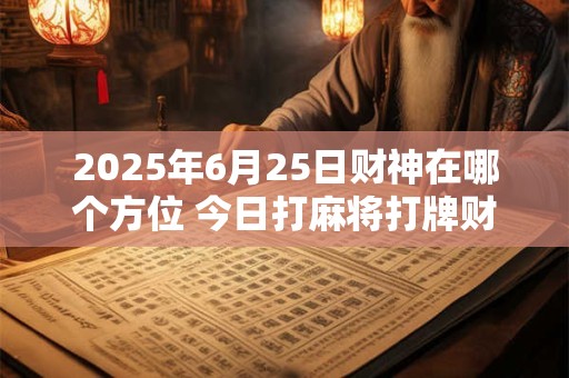 2025年6月25日财神在哪个方位 今日打麻将打牌财运方位！