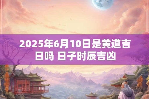 2025年6月10日是黄道吉日吗 日子时辰吉凶
