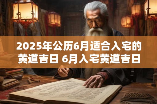 2025年公历6月适合入宅的黄道吉日 6月入宅黄道吉日查询