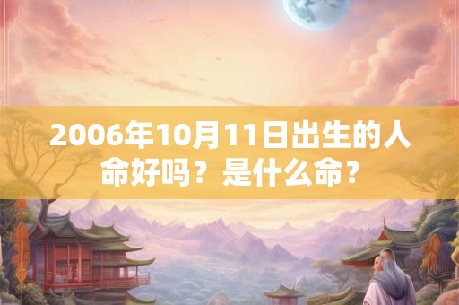 2006年10月11日出生的人命好吗？是什么命？