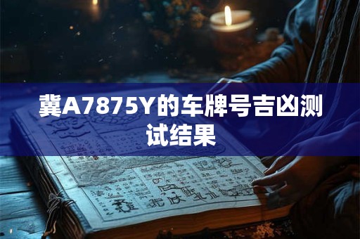 冀A7875Y的车牌号吉凶测试结果