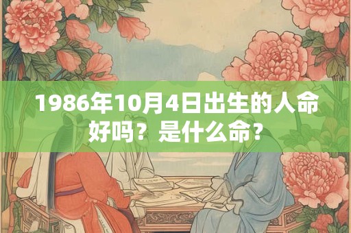 1986年10月4日出生的人命好吗？是什么命？
