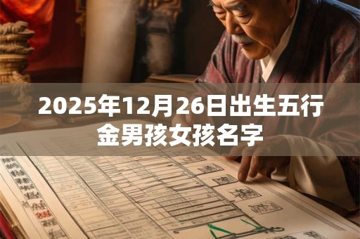 2025年12月26日出生五行金男孩女孩名字