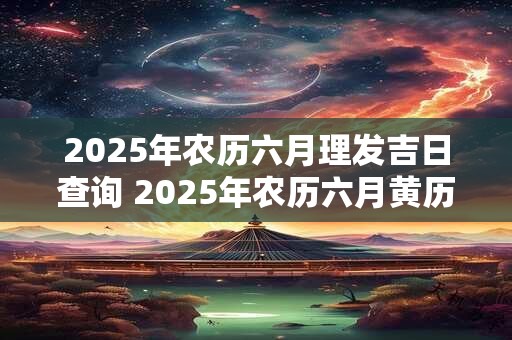 2025年农历六月理发吉日查询 2025年农历六月黄历查询