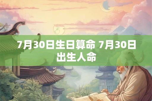 7月30日生日算命 7月30日出生人命