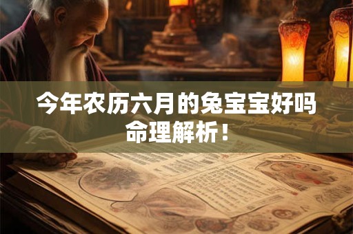 今年农历六月的兔宝宝好吗命理解析！