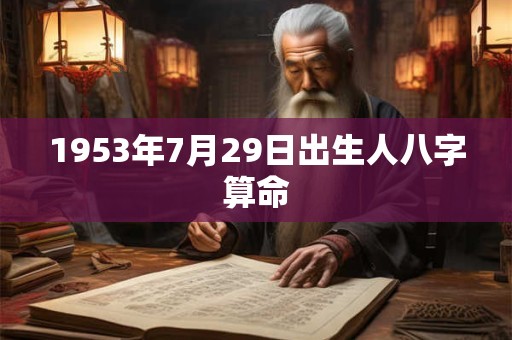 1953年7月29日出生人八字算命