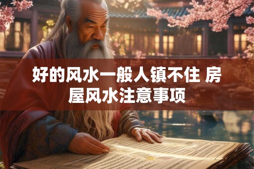 好的风水一般人镇不住 房屋风水注意事项