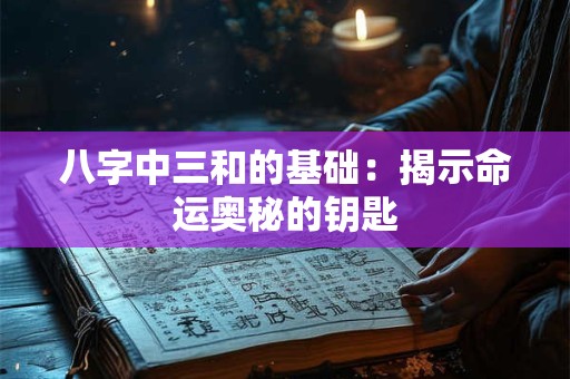 八字中三和的基础:揭示命运奥秘的钥匙 八字中三和的基础:揭示命运奥秘的钥匙