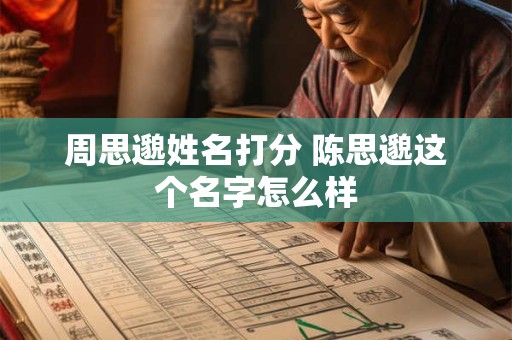 周思邈姓名打分 陈思邈这个名字怎么样