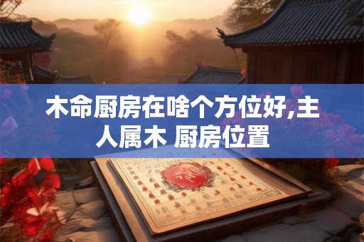 木命厨房在啥个方位好,主人属木 厨房位置