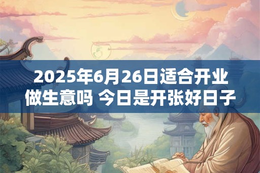2025年6月26日适合开业做生意吗 今日是开张好日子吗