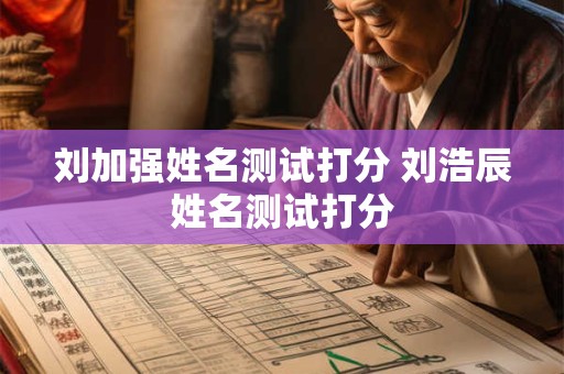 刘加强姓名测试打分 刘浩辰姓名测试打分