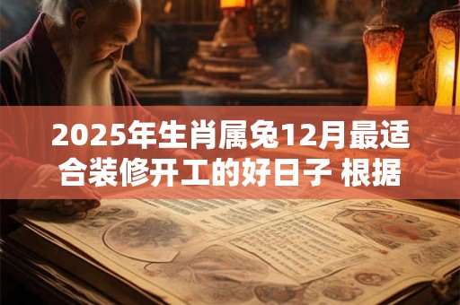 2025年生肖属兔12月最适合装修开工的好日子 根据八字查询
