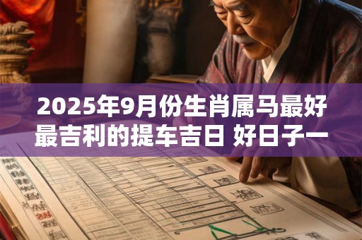 2025年9月份生肖属马最好最吉利的提车吉日 好日子一览表