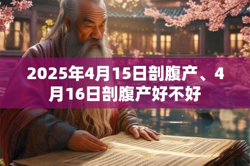 2025年4月15日剖腹产、4月16日剖腹产好不好