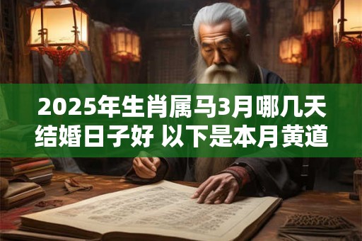 2025年生肖属马3月哪几天结婚日子好 以下是本月黄道吉日