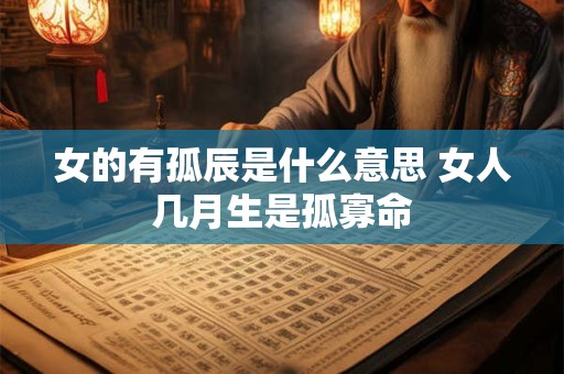 女的有孤辰是什么意思 女人几月生是孤寡命